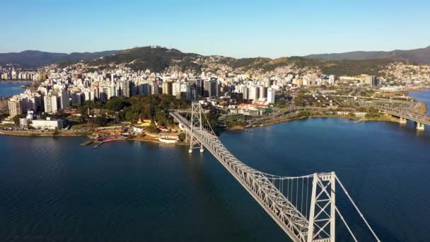 Stadsbild Centrala Florianopolis Delstaten Santa Catarina Brasilien Tropiska Internationella Resmål — Stockvideo