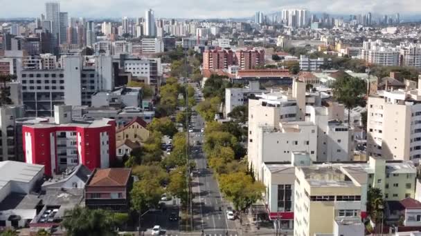Panorama Vista Aérea Centro Curitiba Brasil Região Sul País Marco — Vídeo de Stock