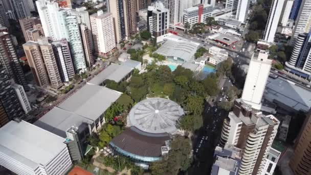 Curitiba Brezilya Şehir Merkezinin Panorama Hava Görüntüsü Ülkenin Güney Bölgesi — Stok video