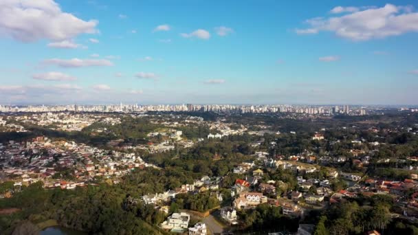 Aerial Landscape Curitiba Brazil Leisure Park Downtown Capital City Brazilian — Stockvideo