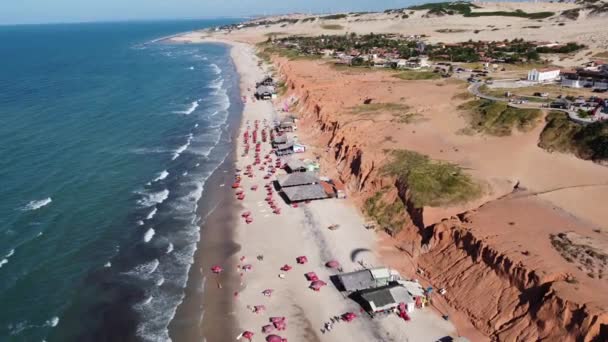 Spiaggia Canoa Quebrada Con Dune Sabbia Paesaggio Desertico Scenario Sabbia — Video Stock