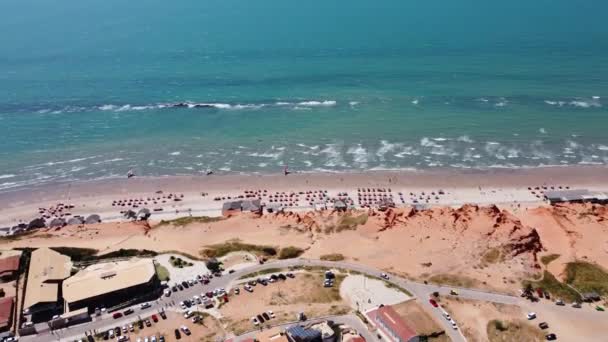 Північно Східна Бразилія Пляж Canoa Quebrada Піщаними Дюнами Пустельним Ландшафтом — стокове відео