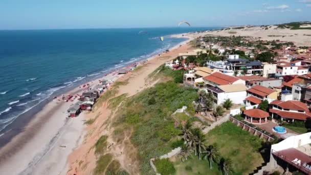 Nordeste Brasil Playa Canoa Quebrada Con Dunas Arena Paisaje Desértico — Vídeos de Stock