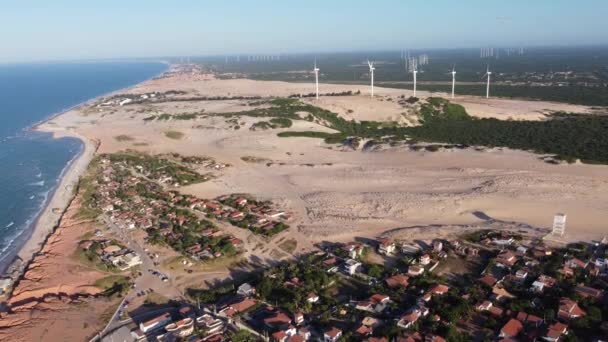 Nordeste Brasil Playa Canoa Quebrada Con Dunas Arena Paisaje Desértico — Vídeos de Stock