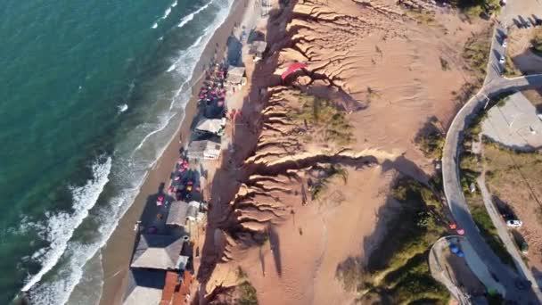 Praia Canoa Quebrada Com Dunas Areia Paisagem Deserta Paisagem Areia — Vídeo de Stock