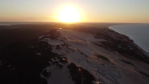 Canoa Quebrada Strand Med Sanddyner Och Ökenlandskap Brunt Sandlandskap Gult — Stockvideo