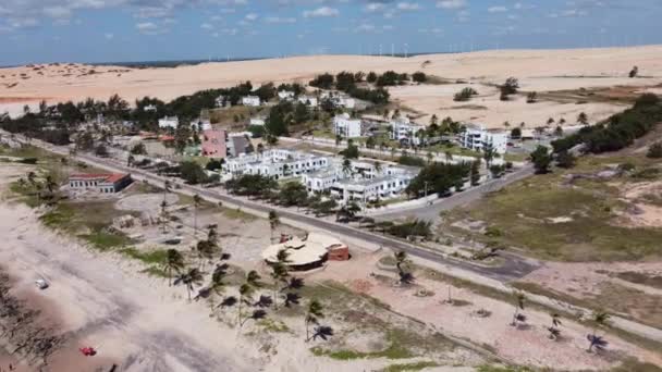 Northeast Brazil Canoa Quebrada Beach Sand Dunes Desert Landscape Tropical — Stockvideo