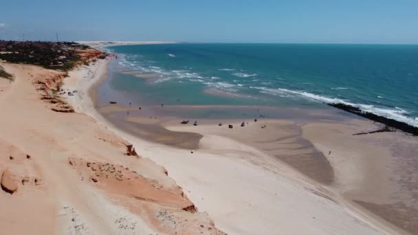 Nordeste Brasil Praia Canoa Quebrada Com Dunas Areia Paisagem Deserta — Vídeo de Stock