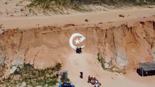 Sommerreiseziel Tropische Szenerie Stranddenkmal Brasilianischen Bundesstaat Ceara Nordostbrasilien — Stockvideo