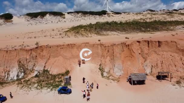 Praia Canoa Quebrada Com Dunas Areia Paisagem Deserta Paisagem Areia — Vídeo de Stock
