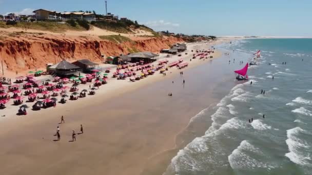 Nord Est Brésil Canoa Quebrada Plage Avec Dunes Sable Paysage — Video