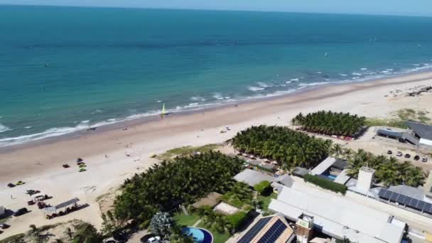 Spiaggia Canoa Quebrada Con Dune Sabbia Paesaggio Desertico Scenario Sabbia — Video Stock