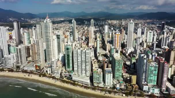 Küstenstadt Balneario Camboriu Brasilianischen Bundesstaat Santa Catarina Brasilianischer Süden Internationales — Stockvideo