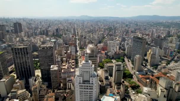 Metropolis Panoramic Cityscape Downtown Sao Paulo Brazil Famous Tourism Landmark — Stock Video