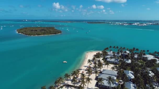 美国主要西佛罗里达礁风景秀丽的全景 热带天际线旅行目的地 绿松石湾水 — 图库视频影像