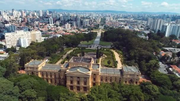 Город Сан Паулу Бразилия Исторический Центр Города Метеорный Пейзаж Знакового — стоковое видео