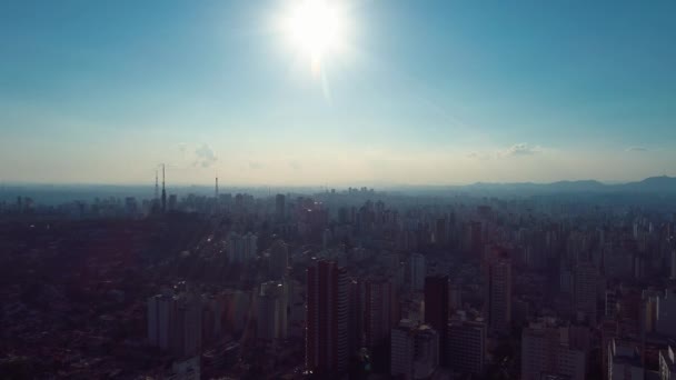 Puesta Del Sol Paisaje Urbano Sao Paulo Brasil Centro Histórico — Vídeos de Stock