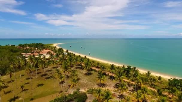 Corumbau Trópusi Strand Nyári Táj Bahia Brazíliában Corumbau Beach Mérföldkő — Stock videók