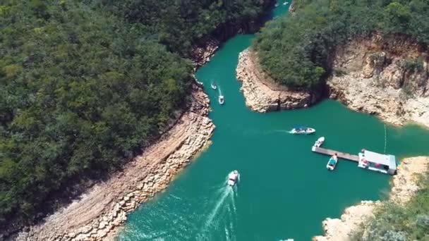 Paisaje Panorámico Del Lago Artificial Brasileño Del Estado Capitolio Minas — Vídeo de stock