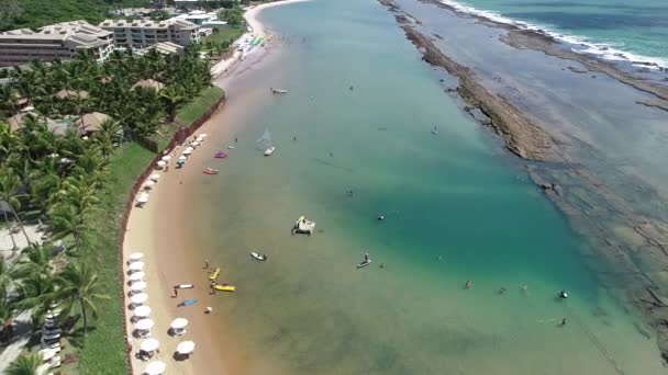 Tropikal Manzaradaki Efsanevi Sahil Seyahatleri Karayip Plajı Sahil Koyu Suyu — Stok video