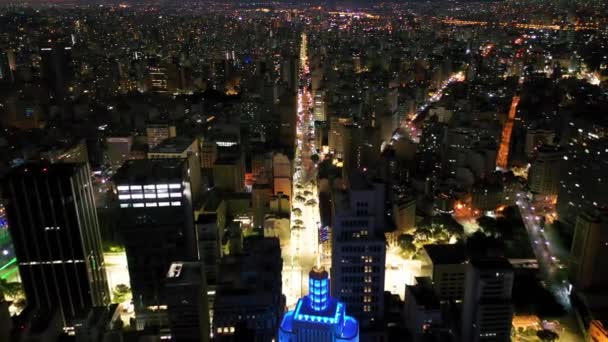 Metrópolis Paisaje Urbano Panorámico Del Centro Sao Paulo Brasil Famoso — Vídeos de Stock