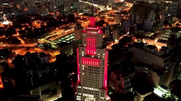 Stadtbild Luftaufnahme Der Innenstadt Von Sao Paulo Brasilien Berühmtes Touristisches — Stockvideo