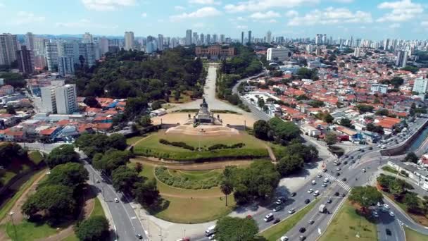 Metropolpanorama Der Innenstadt Von Sao Paulo Brasilien Berühmtes Touristisches Wahrzeichen — Stockvideo