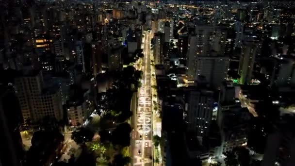 Vista Aérea Del Paisaje Urbano Del Centro Sao Paulo Brasil — Vídeos de Stock