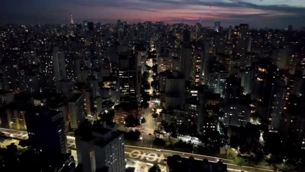 Paesaggio Urbano Vista Aerea Del Centro San Paolo Brasile Famoso — Video Stock