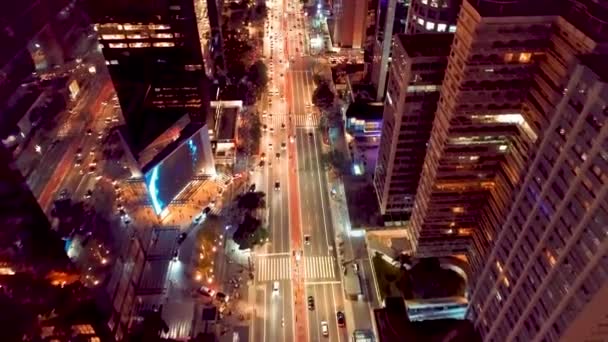 Metropolis Panoramic Cityscape Downtown Sao Paulo Brazil Famous Tourism Landmark — Stock Video