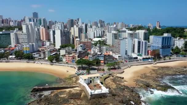 Bahia Brezilya Nın Salvador Şehrinin Ünlü Turizm Merkezindeki Renkli Doğa — Stok video