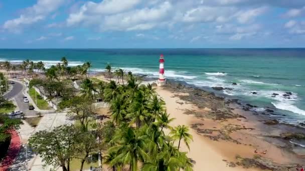 Kolorowy Krajobraz Przyrody Słynnym Miejscu Turystycznym Centrum Salvador Stan Bahia — Wideo stockowe
