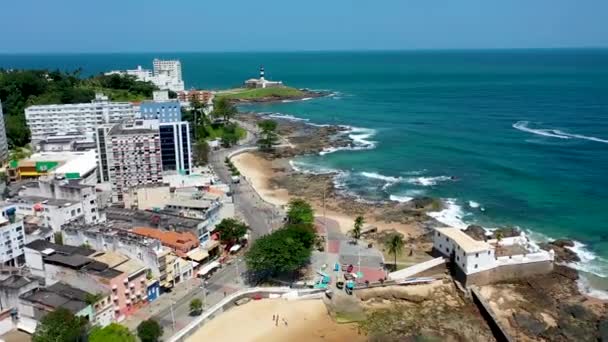 Kolorowy Krajobraz Przyrody Słynnym Miejscu Turystycznym Centrum Salvador Stan Bahia — Wideo stockowe