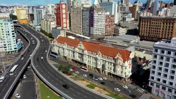 Porto Alegre Brasil Marco Horizonte Cidade Brasileira Prédios Centro Cidade — Vídeo de Stock