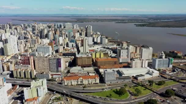 Порту Алегри Бразилия Городской Пейзаж Бразилии Здания Центре Города Порту — стоковое видео
