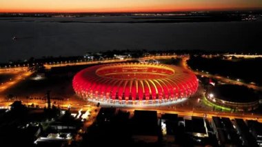 Porto Alegre Brezilya. Brezilya 'nın ufuk çizgisi. Rio Grande do Sul Brezilya 'nın Porto Alegre şehrindeki binalar.