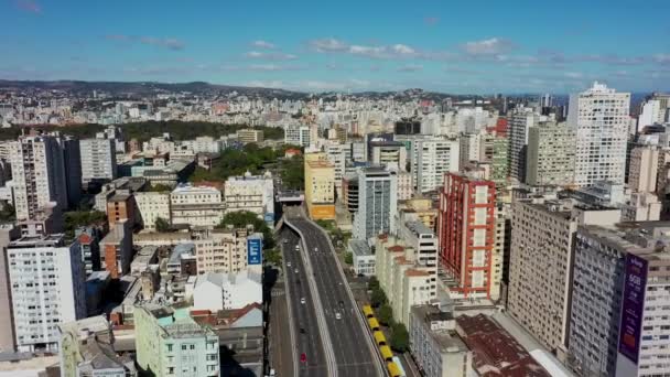 Πόρτο Αλέγκρε Βραζιλία Βραζιλιάνικη Πόλη Ορόσημο Κτίρια Στο Κέντρο Της — Αρχείο Βίντεο