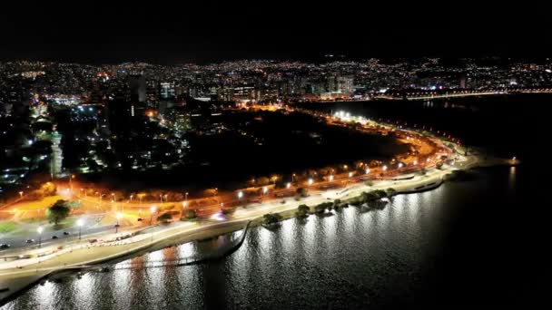 Porto Alegre Brazilië Braziliaanse Stad Skyline Mijlpaal Gebouwen Het Centrum — Stockvideo