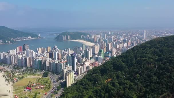 Вид Повітря Прибережне Місто Сан Вісенте Сан Паулу Бразилія Повітряний — стокове відео