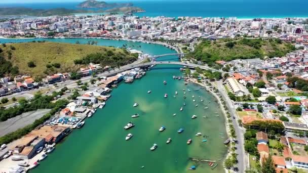 Água Azul Turquesa Cidade Costeira Lagos Região Turismo Região Referência — Vídeo de Stock