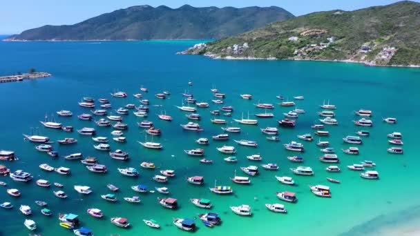 巴西里约热内卢州湖区沿海城市绿松石水旅游地标地区 巴西的加勒比豆 热带旅游目的地 — 图库视频影像