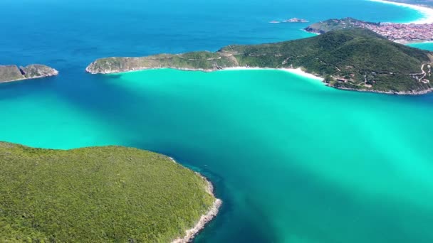 Água Azul Turquesa Cidade Costeira Lagos Região Turismo Região Referência — Vídeo de Stock