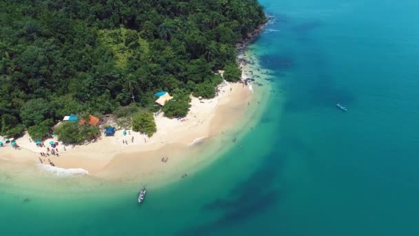 Paraty Ρίο Ντε Τζανέιρο Βραζιλία Αεροφωτογραφία Της Τροπικής Παραλίας Τιρκουάζ — Αρχείο Βίντεο