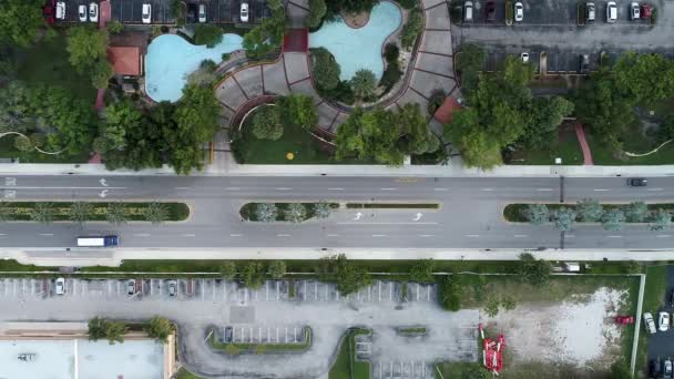 Vista Aérea Tráfego Avenida Famosa Praia Hollywood Cidade Miami Estados — Vídeo de Stock