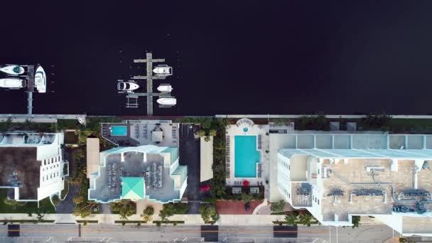 Panorama Paisaje Pintorescas Casas Residenciales Lago Emblemático Hollywood Beach Miami — Vídeo de stock