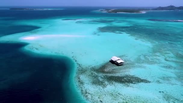 Archipiélago Los Roques Venezuela Paisaje Panorámico Isla Paradisíaca Con Agua — Vídeo de stock