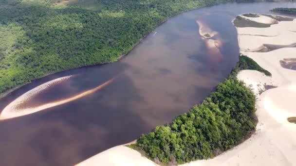 Paisaje Natural Del Desierto Lencois Maranhenses Maranhao Brasil Paraíso Aire — Vídeos de Stock