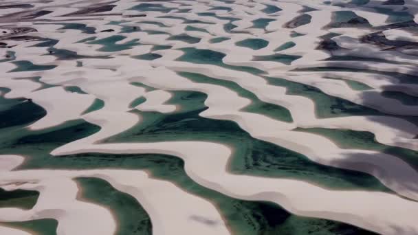 Природний Пустельний Пейзаж Ленкуа Маранхенса Маранхао Бразилія Райські Піщані Дюни — стокове відео