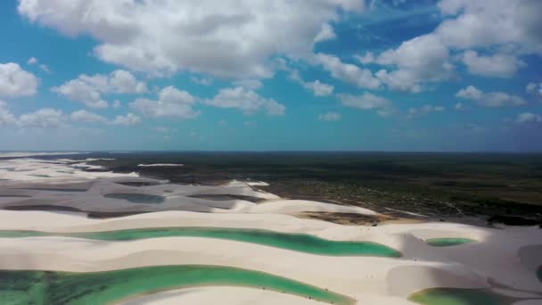 Přírodní Pouštní Krajina Lencois Maranhenses Maranhao Brazílie Ráj Venku Písečné — Stock video