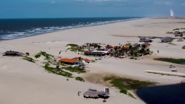 Natur Wüstenlandschaft Von Lencois Maranhenses Maranhao Brasilien Paradies Freien Sanddünen — Stockvideo